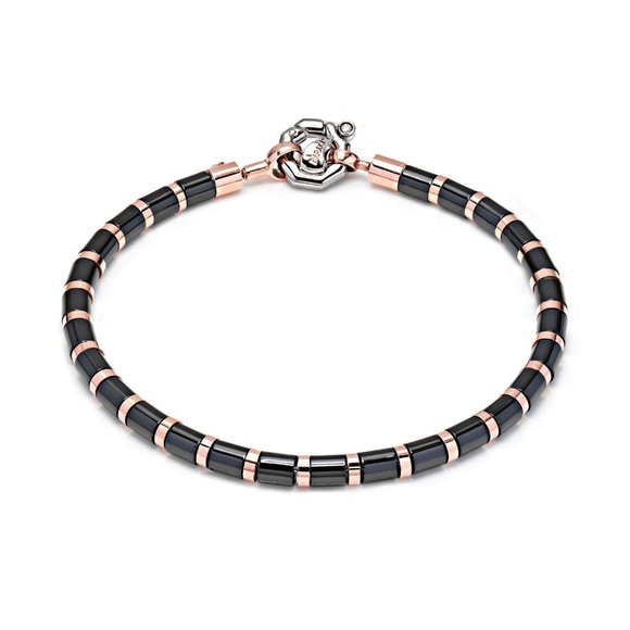 BARAKA Men's BR215151ROCN190002 Snake Collection Gold White Diamonds Bracelet